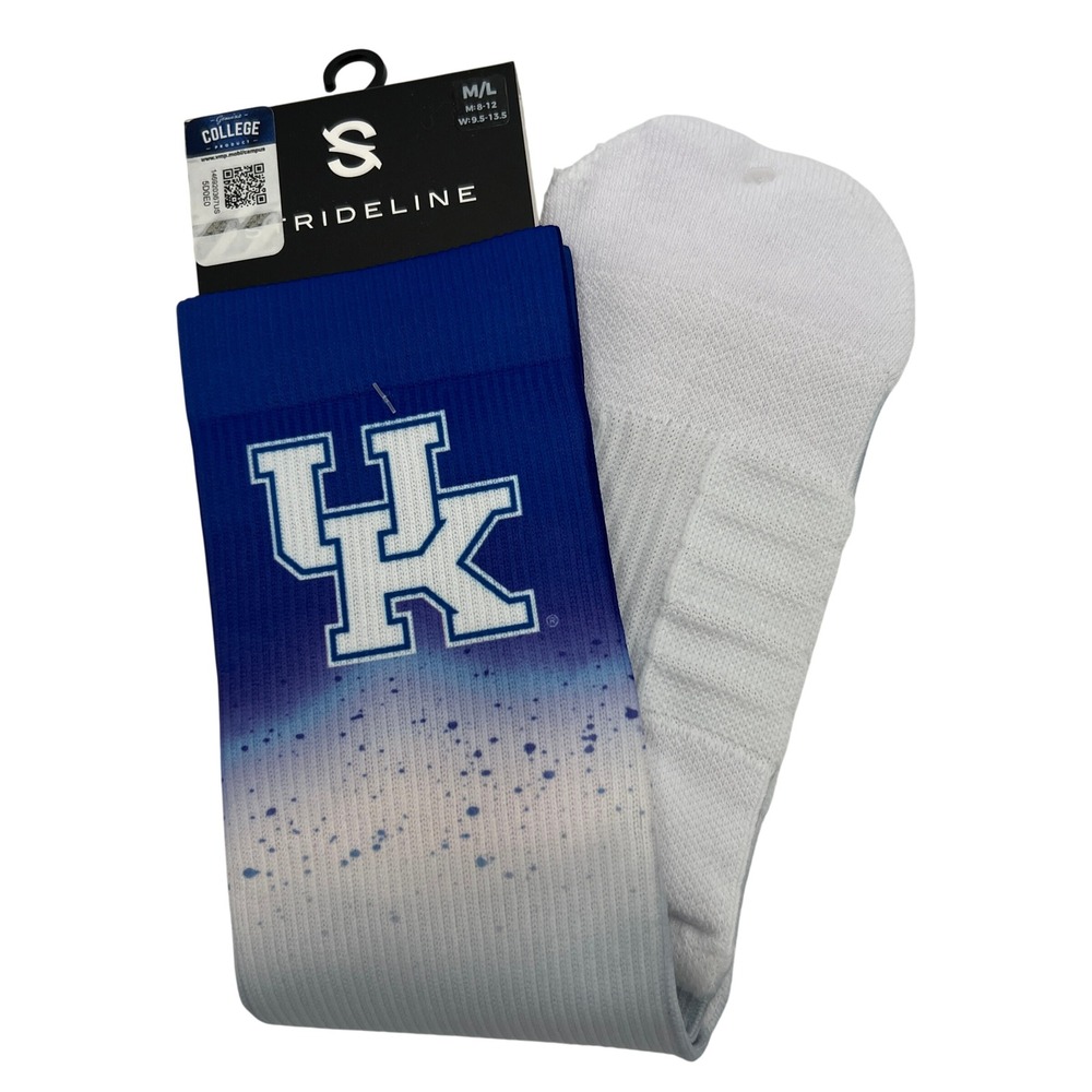Strideline Kentucky Wildcats‎ Crew Socks Mens 8-12 Blue White Ombre NEW NCAA